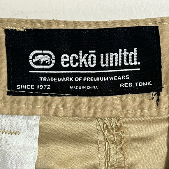 Ecko Unltd. Shorts Mens 38 Khaki Ripstop Cargo Baggy Outdoors Casual Y2k Pocket - Picture 5 of 12